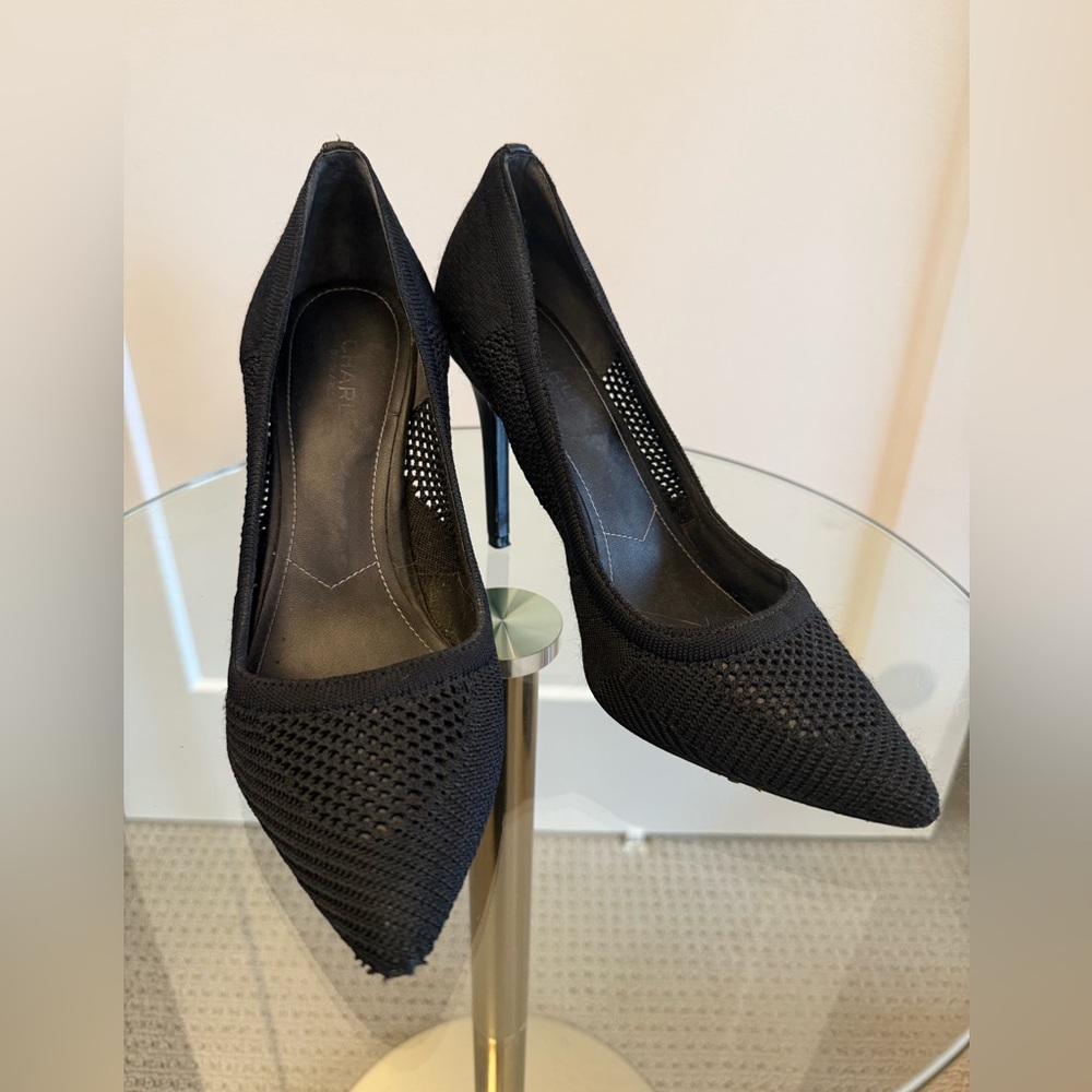 Charles By Charles David Black Mesh Heels